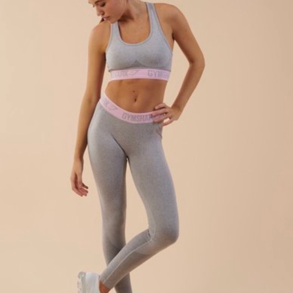Grey and pink Gymshark leggings